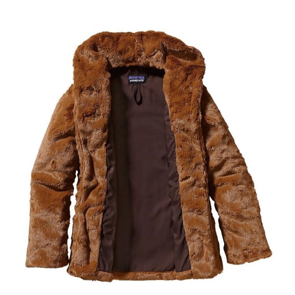 Girls Kids Patagonia Pelage Brown Jacket Coat L 12